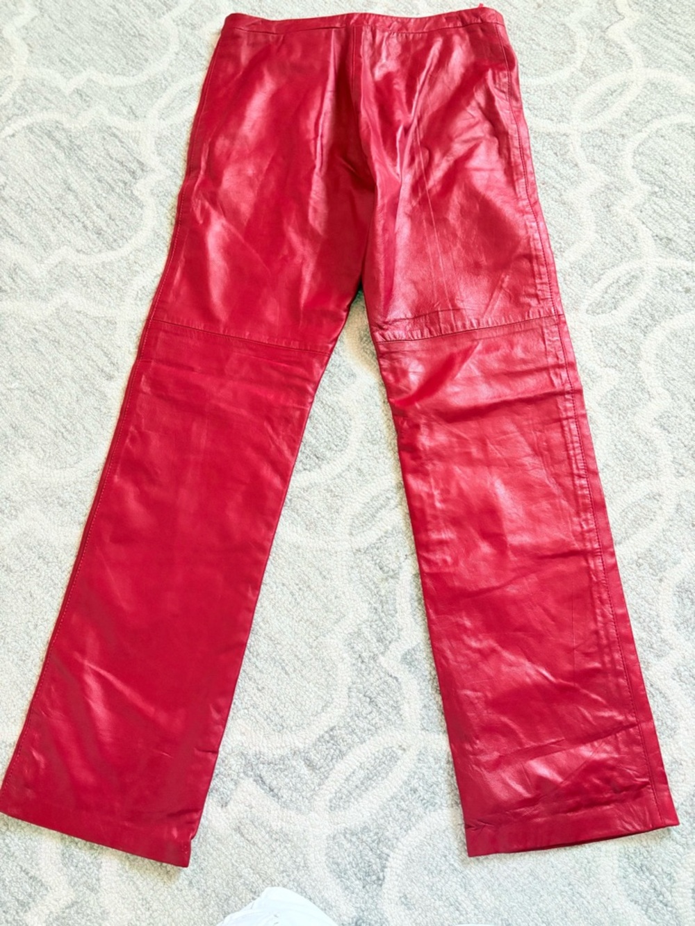 Vintage Y2K Red Leather Pants Rampage Moto Straight Leg Women Sz 11